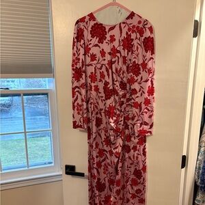 Ann Taylor Pink Dress with Red Floral Print